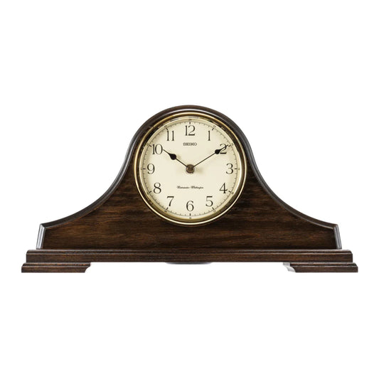 Seiko QXJ031BLH "Ria" Traditional Wooden Chiming Tambour Mantel Clock