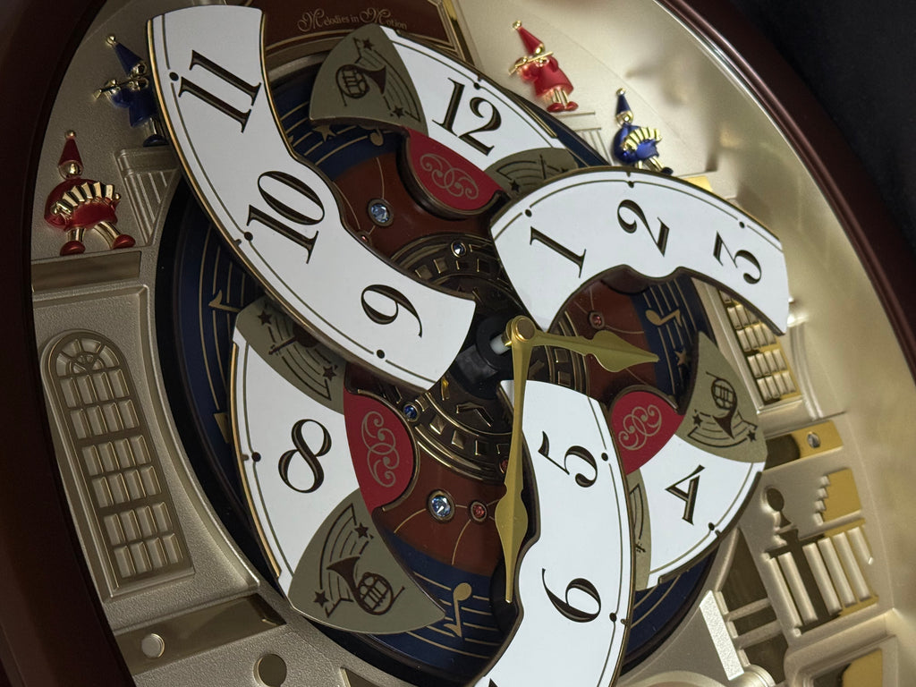 Seiko QXM554BRH "2015 Special Collector's Edition" Melodies in Motion Dancing Dial Musical Wall Clock with '70s Pop Music