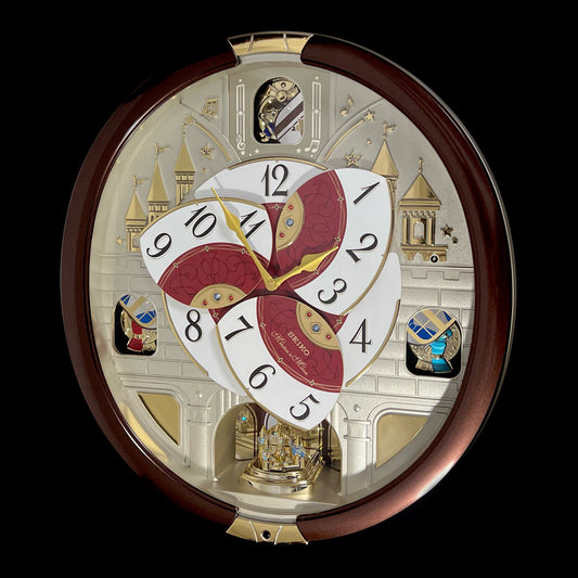 Seiko QXM565BRH "2016 Special Collector's Edition" Melodies in Motion Dancing Dial Musical Wall Clock with Music by The Beatles