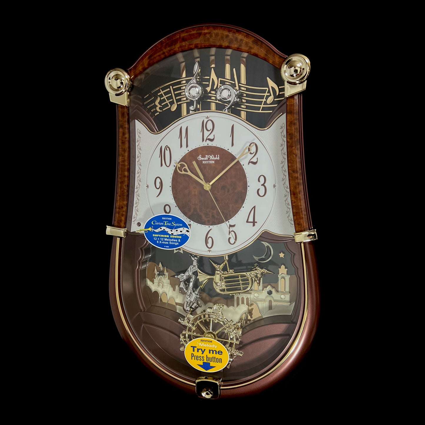 Rhythm “Concerto Entertainer II” Musical Motion Decorative Pendulum Wall Clock - 4MH889WU23