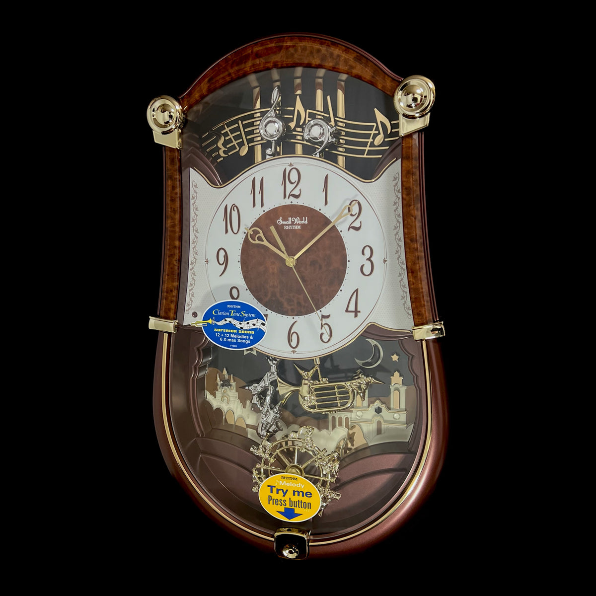 Rhythm “Concerto Entertainer II” Musical Motion Decorative Pendulum Wall Clock - 4MH889WU23