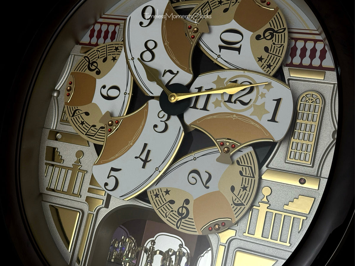 Seiko QXM607BRHZ “Concert Hall” Melodies in Motion Dancing Dial Musical Wall Clock with 45 Songs