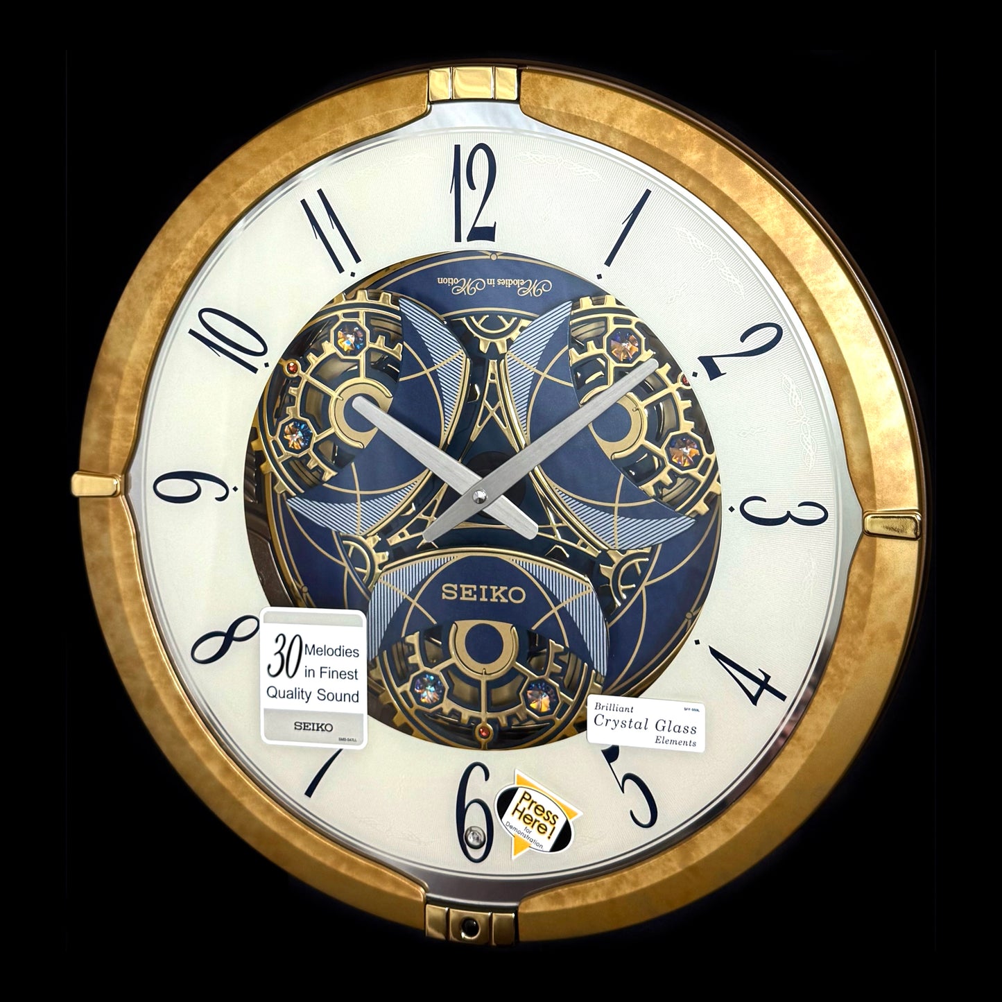 Seiko QXM387GRH “Kingly Mechanical” Melodies in Motion Dancing Dial Musical Wall Clock