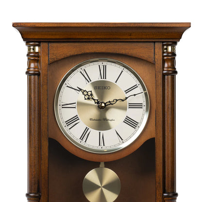 Seiko QXQ034BLH "Baron" Traditional Wooden Chiming Pendulum Mantel Clock