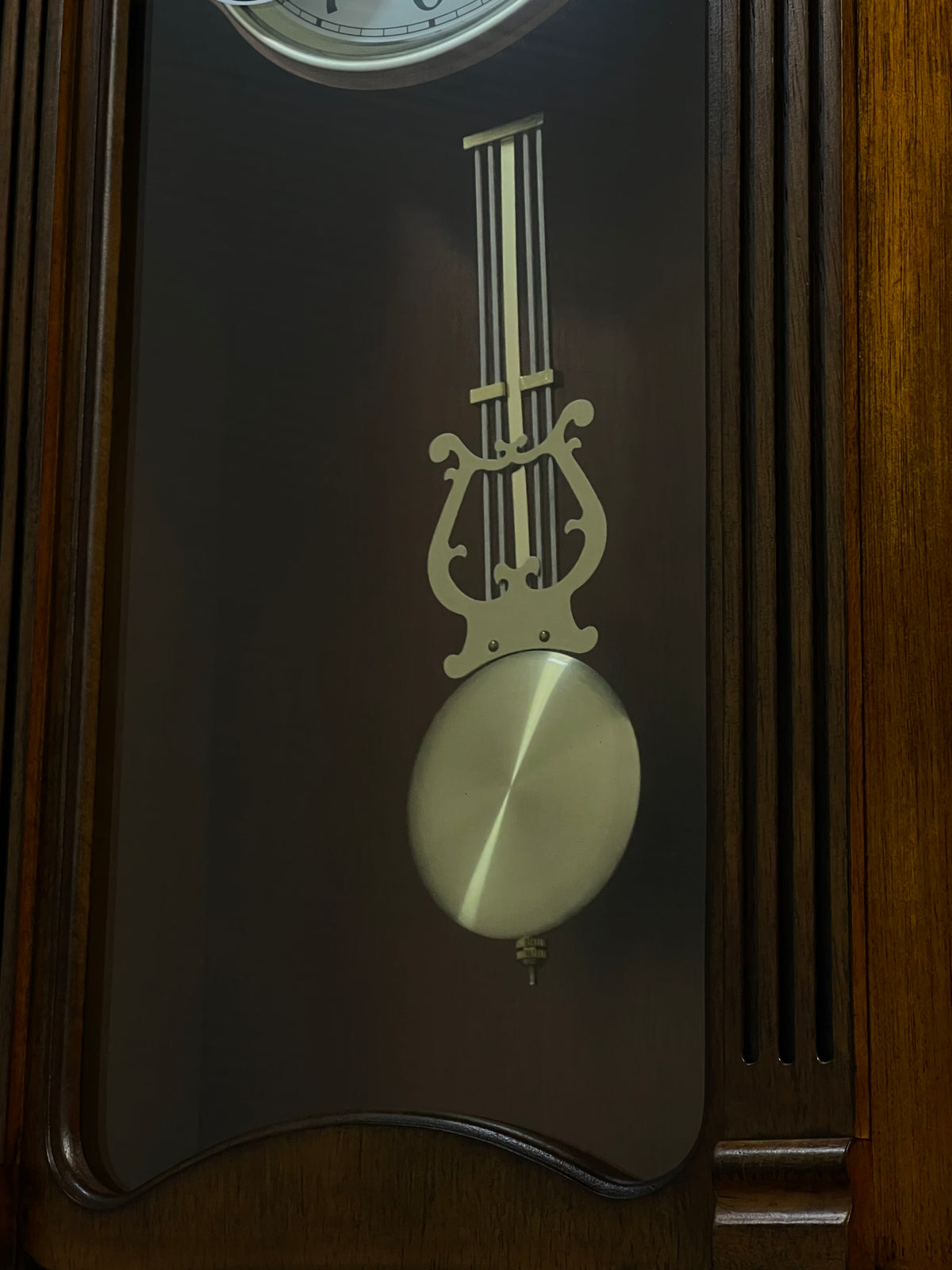 Rhythm “WSM Tiara II” Traditional Wooden Musical & Chiming Pendulum Wall Clock with Intricate Carved Frame - CMJ539UR06