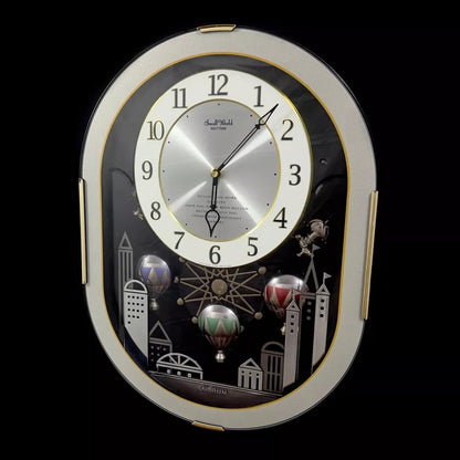 Rhythm "Magic Balloons" Magic Motion Musical Wall Clock with Animated Figurines - 4MH758-R08