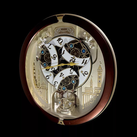 Seiko QXM491BRH "2013 Special Collector's Edition" Melodies in Motion Dancing Dial Musical Wall Clock with '70s Pop Music