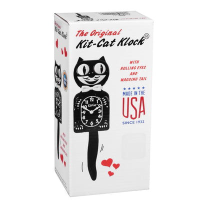 Original Kit-Cat Klock “Classic Black” Novelty Moving Pendulum Wall Clock by California Clock Company - BC-1