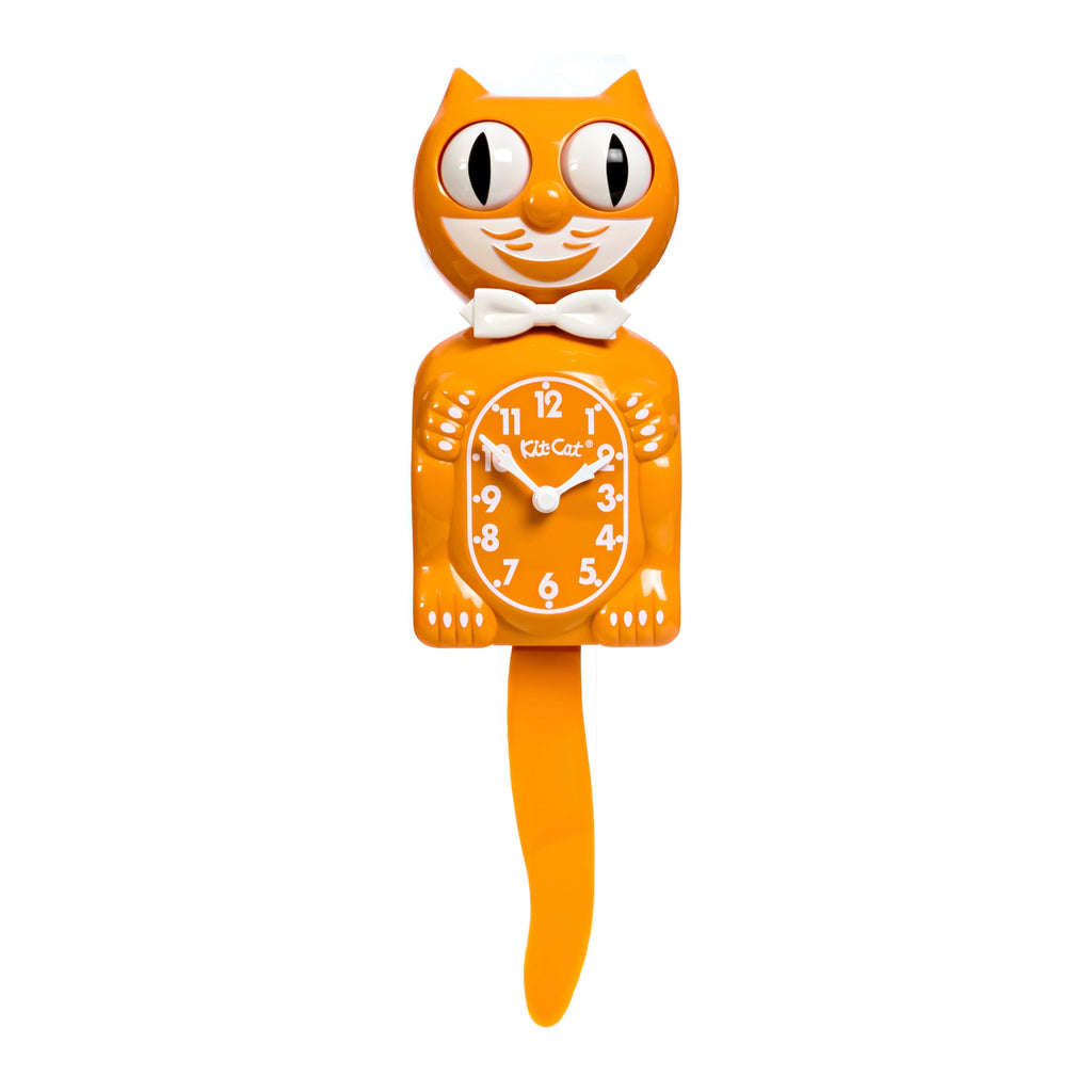 Original Kit-Cat Klock “Festival Orange” Limited Edition Novelty Moving Pendulum Wall Clock by California Clock Company - BC-55