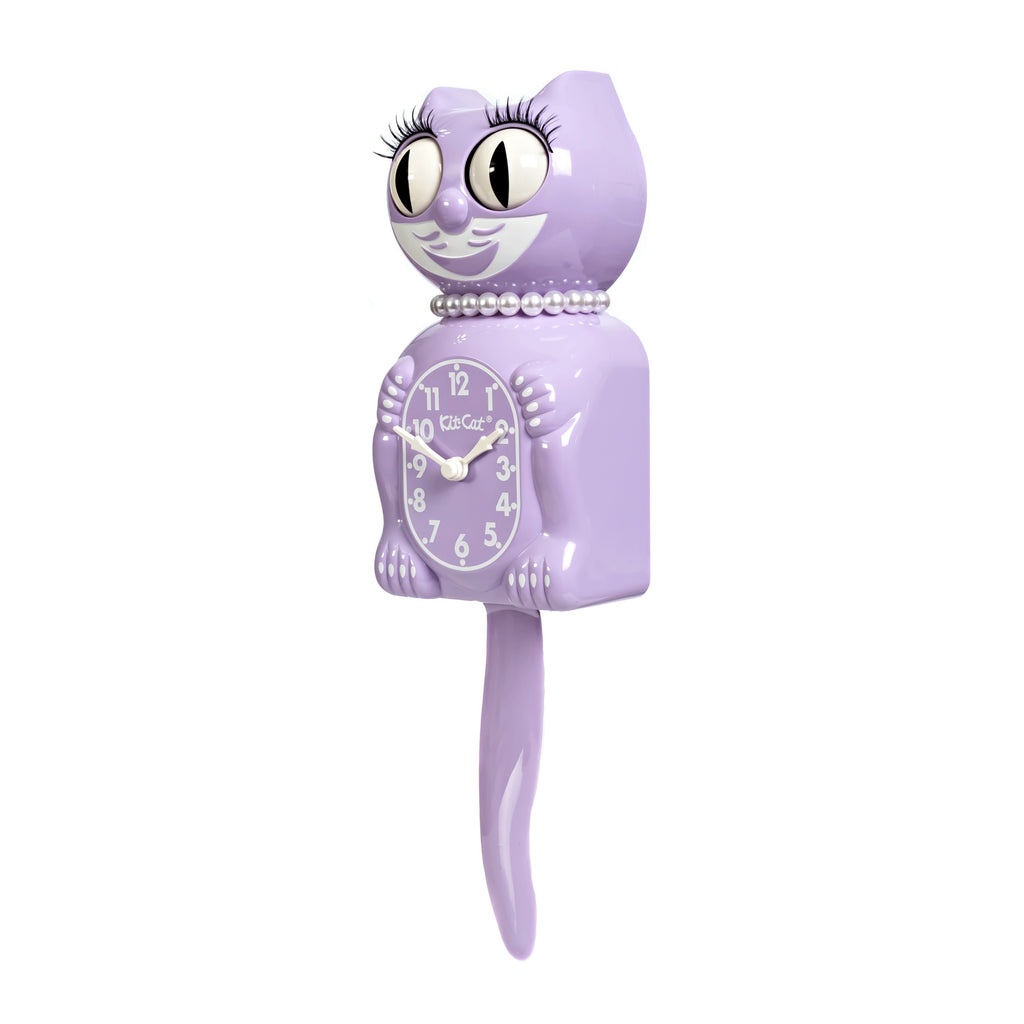 Lady Kit-Cat Klock “Pastel Lilac” Limited Edition Novelty Moving Pendulum Wall Clock by California Clock Company - LBC-56