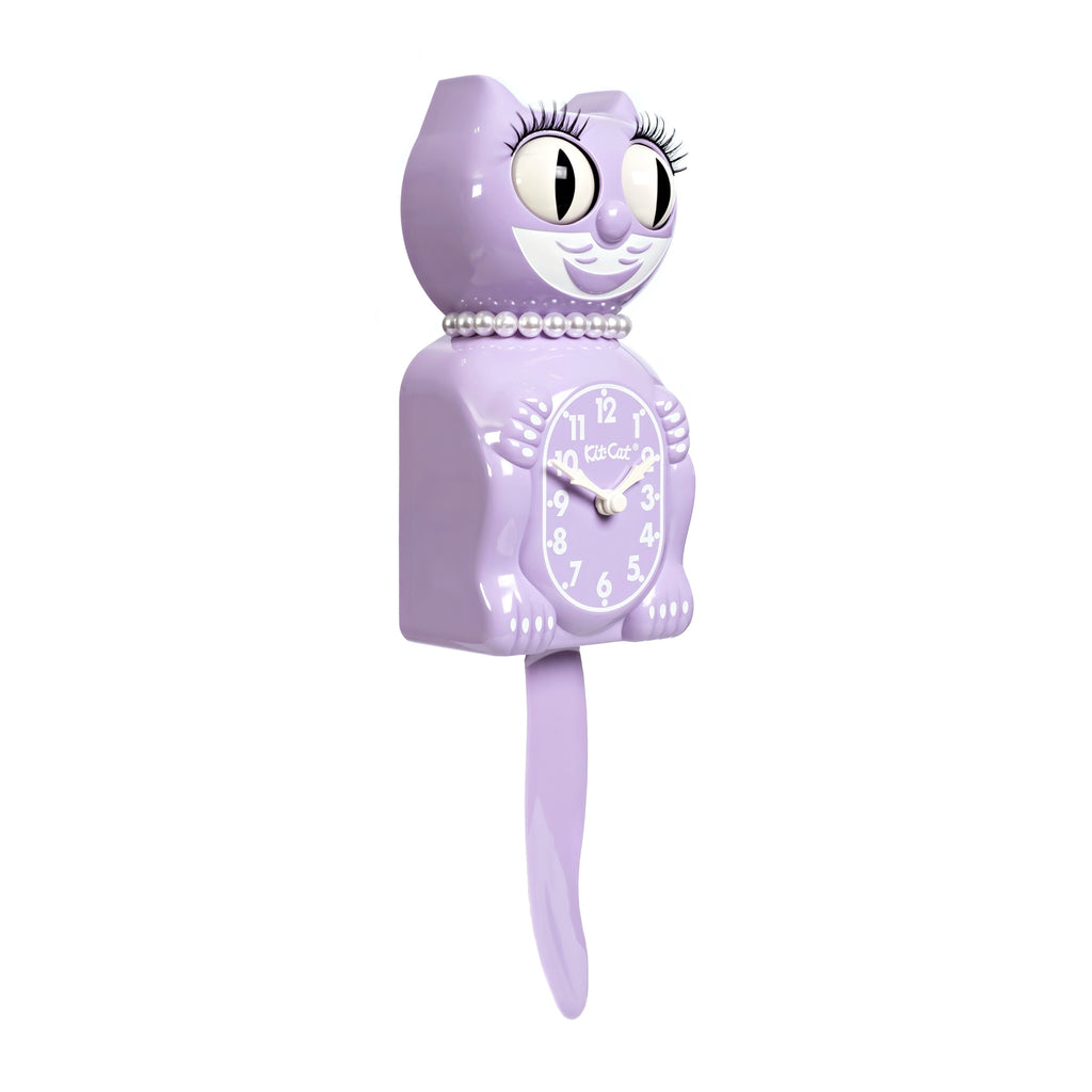 Lady Kit-Cat Klock “Pastel Lilac” Limited Edition Novelty Moving Pendulum Wall Clock by California Clock Company - LBC-56