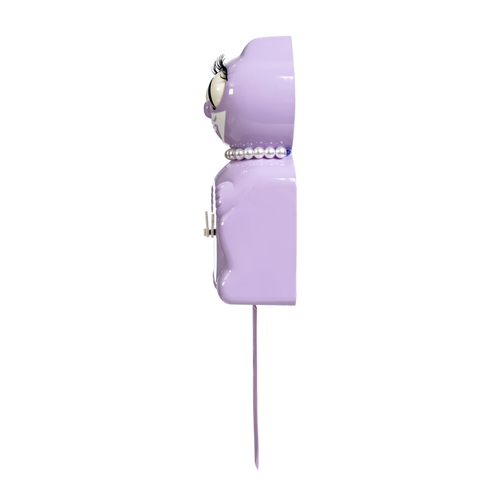 Lady Kit-Cat Klock “Pastel Lilac” Limited Edition Novelty Moving Pendulum Wall Clock by California Clock Company - LBC-56