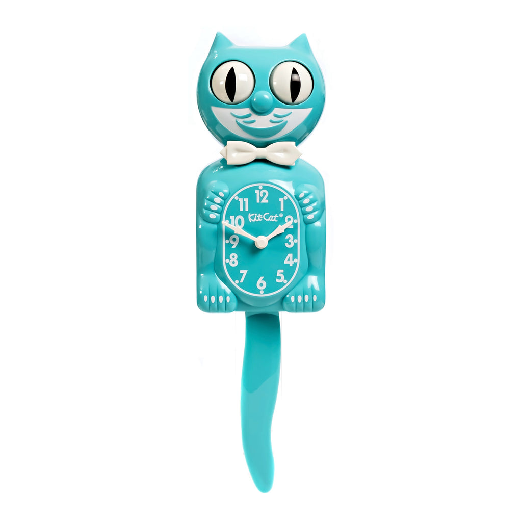 Original Kit-Cat Klock “Vibrant Blue Turquoise” Limited Edition Novelty Moving Pendulum Wall Clock by California Clock Company - BC-57