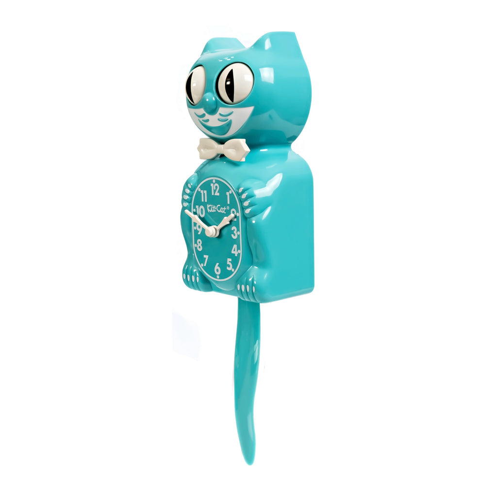 Original Kit-Cat Klock “Vibrant Blue Turquoise” Limited Edition Novelty Moving Pendulum Wall Clock by California Clock Company - BC-57