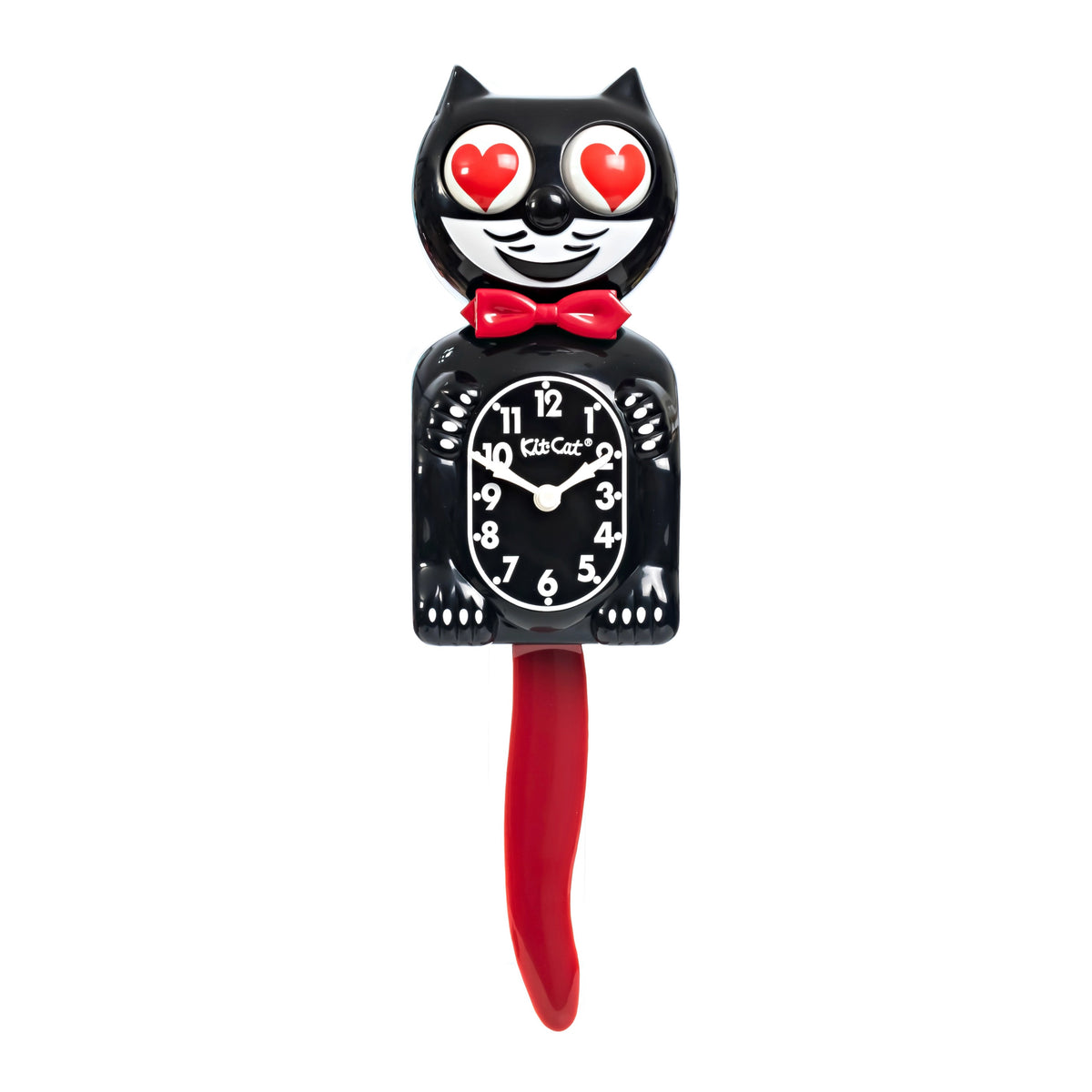 Original Kit-Cat Klock “Crimson Royale - Heart Eyes” Limited Edition Novelty Moving Pendulum Wall Clock by California Clock Company - BCR-1-Heart