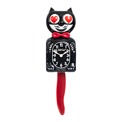 Original Kit-Cat Klock “Crimson Royale - Heart Eyes” Limited Edition Novelty Wall Clock by California Clock Company - BCR-1-Heart