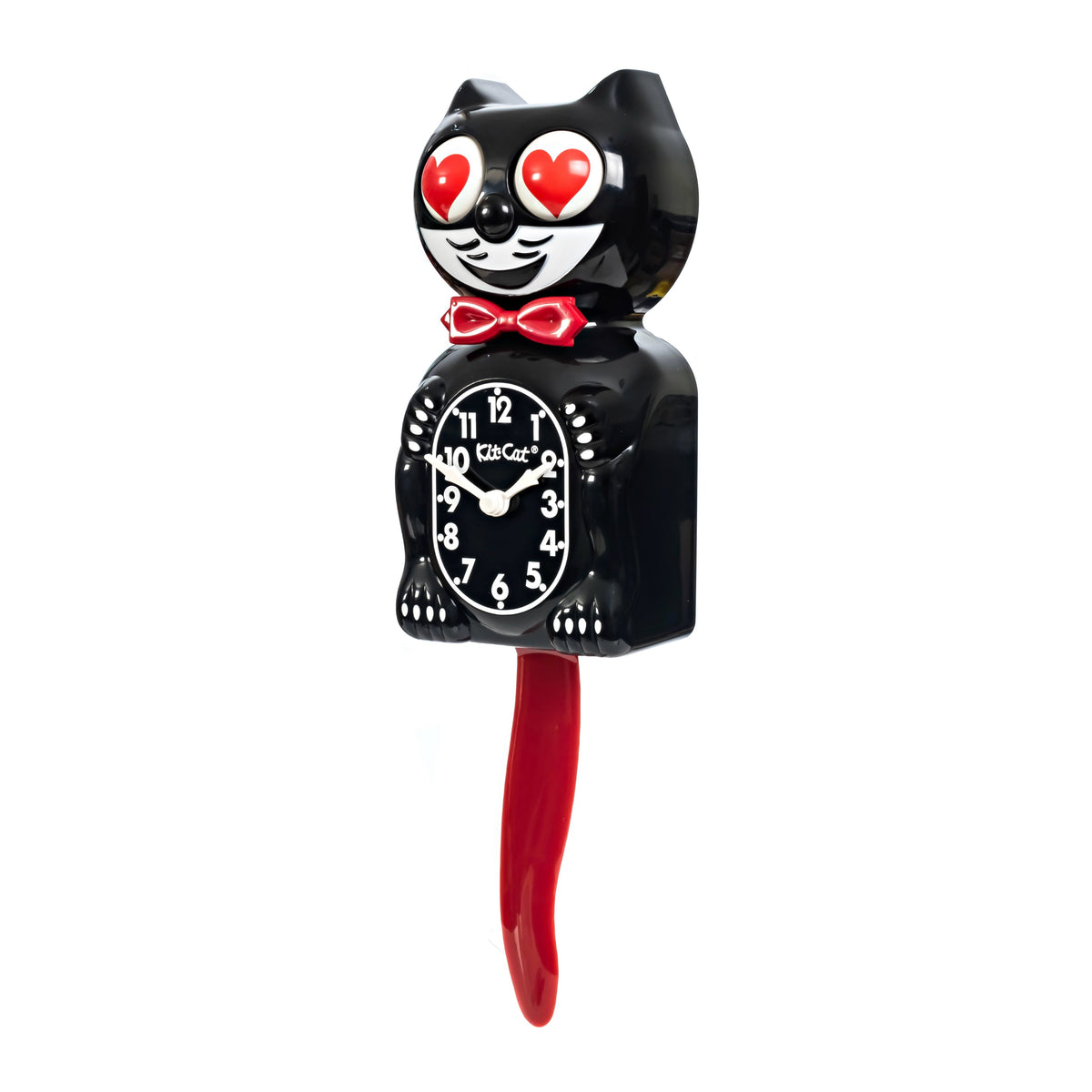 Original Kit-Cat Klock “Crimson Royale - Heart Eyes” Limited Edition Novelty Moving Pendulum Wall Clock by California Clock Company - BCR-1-Heart
