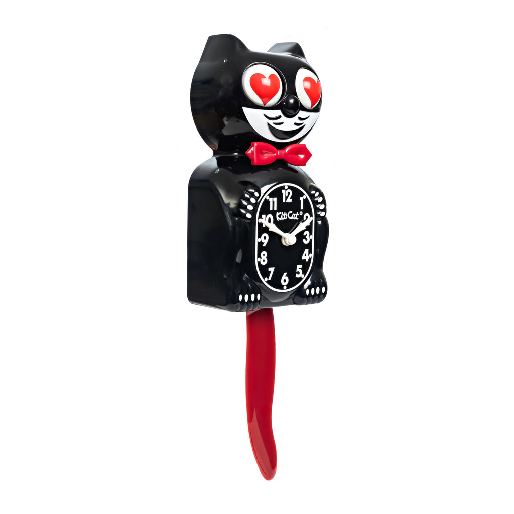 Original Kit-Cat Klock “Crimson Royale - Heart Eyes” Limited Edition Novelty Moving Pendulum Wall Clock by California Clock Company - BCR-1-Heart