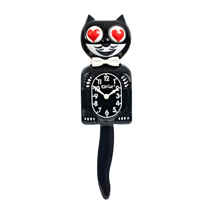 Original Kit-Cat Klock “Classic Black - Heart Eyes” Limited Edition Novelty Wall Clock by California Clock Company - BC-1-Heart
