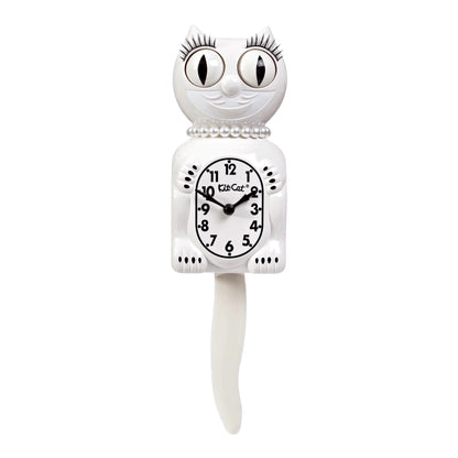 Lady Kit-Cat Klock “White” Limited Edition Novelty Moving Pendulum Wall Clock by California Clock Company - LBC-12