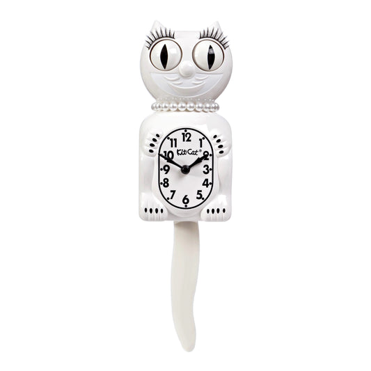 Lady Kit-Cat Klock “White” Limited Edition Novelty Moving Pendulum Wall Clock by California Clock Company - LBC-12