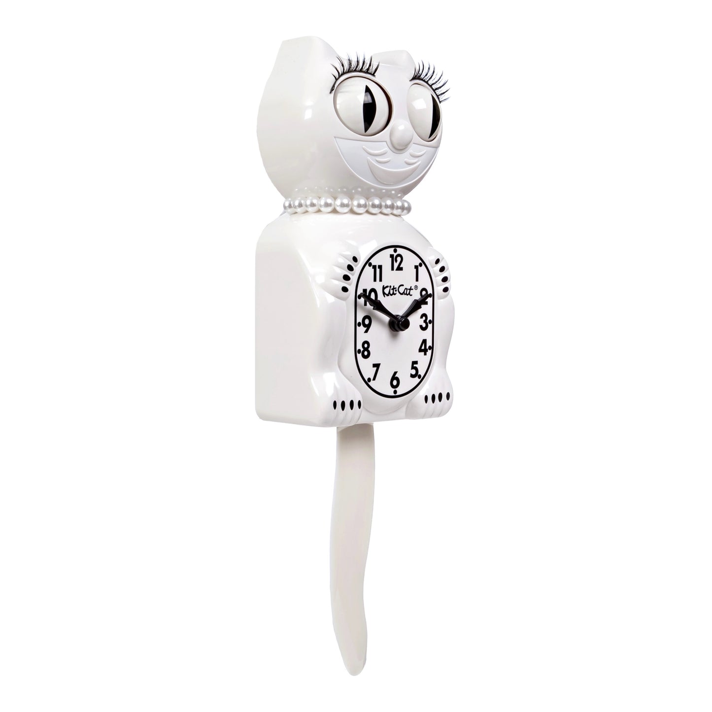 Lady Kit-Cat Klock “White” Limited Edition Novelty Moving Pendulum Wall Clock by California Clock Company - LBC-12