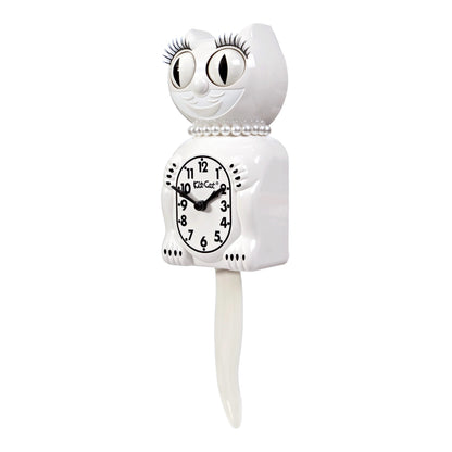 Lady Kit-Cat Klock “White” Limited Edition Novelty Moving Pendulum Wall Clock by California Clock Company - LBC-12