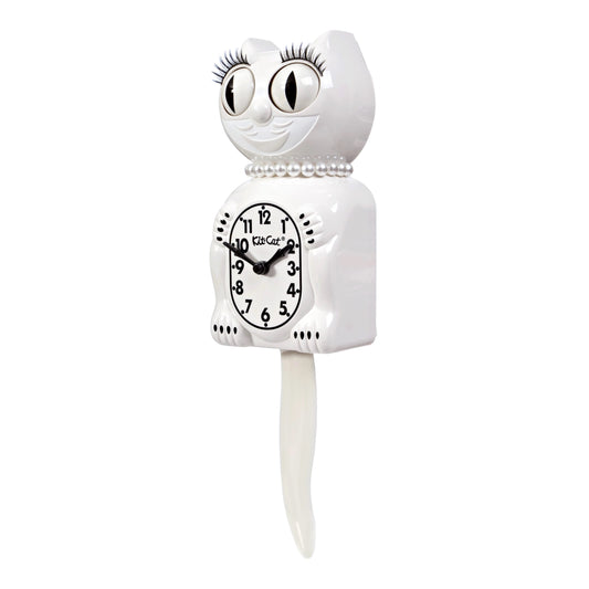 Lady Kit-Cat Klock “White” Limited Edition Novelty Moving Pendulum Wall Clock by California Clock Company - LBC-12