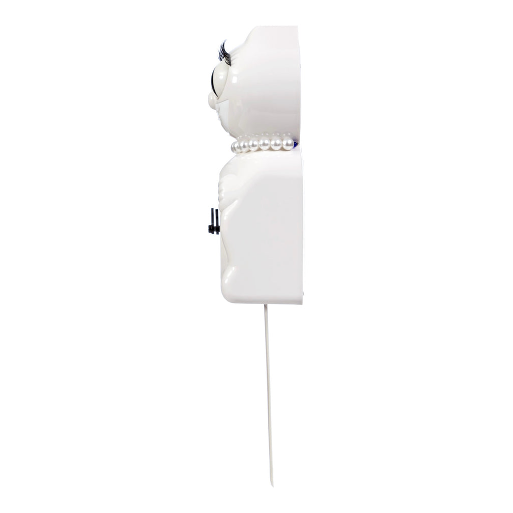 Lady Kit-Cat Klock “White” Limited Edition Novelty Moving Pendulum Wall Clock by California Clock Company - LBC-12