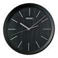 Seiko QXA853KLH "Beau" Black Modern Wooden Wall Clock with Silent Sweep Second Hand
