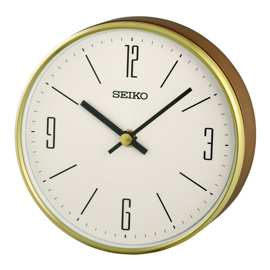 Seiko QXG158GLH "Remy" Modern Wooden Desk & Table Clock