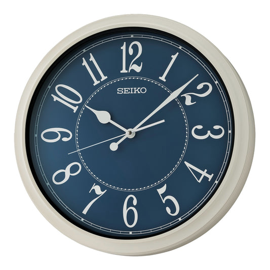 Seiko QXA801HLH "Blue Cottage Beach" Large Splash-Resistant Indoor & Outdoor Wall Clock