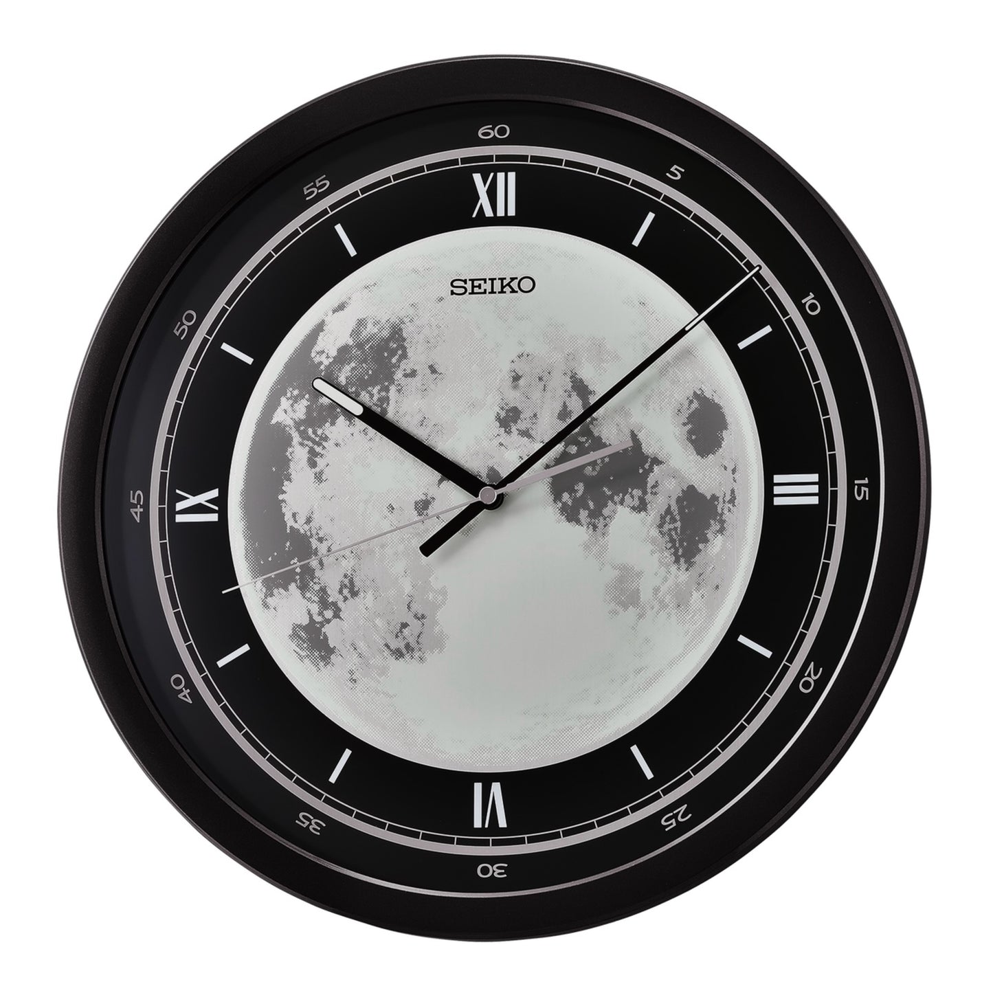 Seiko QXA831KRH "Glint" Luminous Earth-Themed Wall Clock with Silent Sweep Second Hand