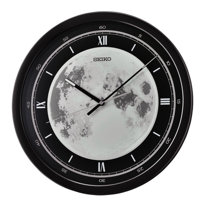 Seiko QXA831KRH "Glint" Luminous Earth-Themed Wall Clock with Silent Sweep Second Hand