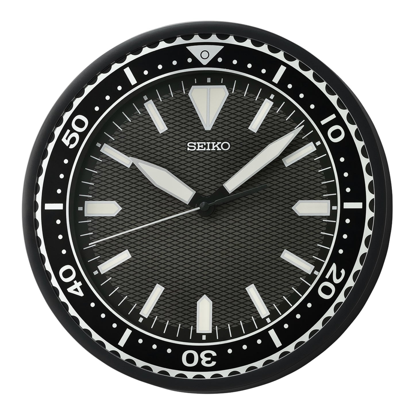 Seiko QXA791KLH "Black Heritage Watch Dial" Luminous Wall Clock with Silent Sweep Second Hand