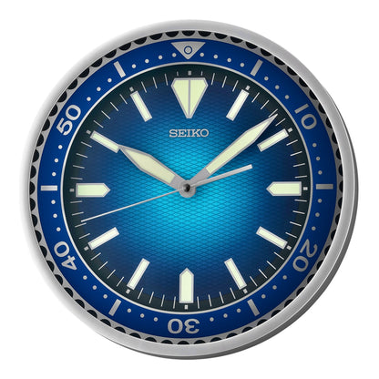 Seiko QXA791ALH "Blue Heritage Watch Dial" Luminous Wall Clock with Silent Sweep Second Hand