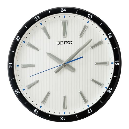 Seiko QXA802JLH "White Kao Watch Dial" Wall Clock with Raised Numerals & Silent Sweep Second Hand