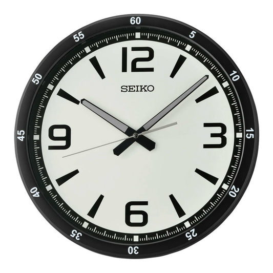 Seiko QXA809JLH "White Shi Watch Dial" Wall Clock with Silent Sweep Second Hand
