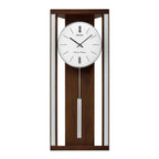 Seiko QXH068BLH "Modern & Sophisticated" Mid-Century Modern Wooden Chiming Pendulum Wall Clock