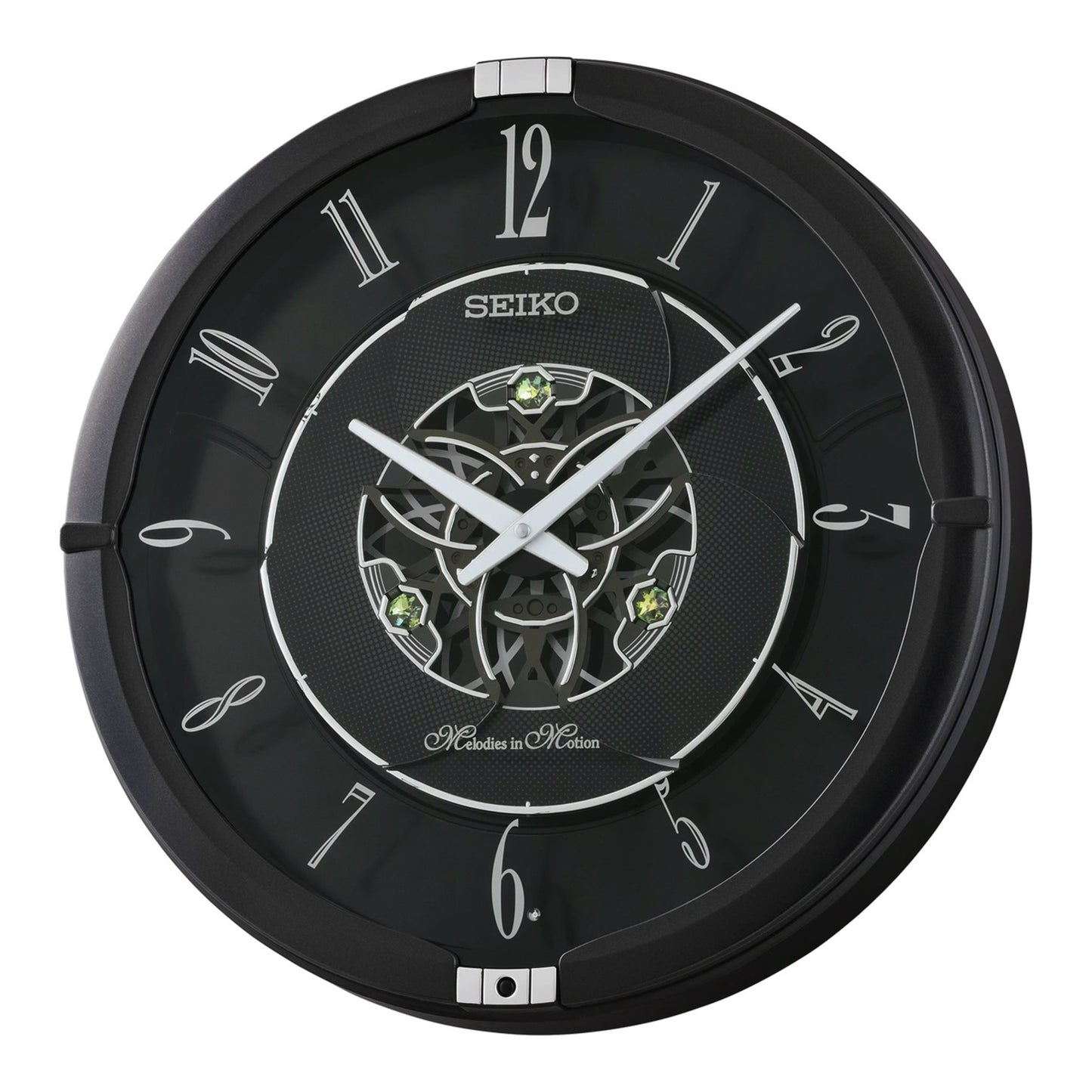 Seiko QXM621KRH “Onyx” Melodies in Motion Dancing Dial Musical Wall Clock with 40 Songs