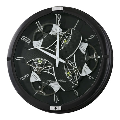 Seiko QXM621KRH “Onyx” Melodies in Motion Dancing Dial Musical Wall Clock with 40 Songs