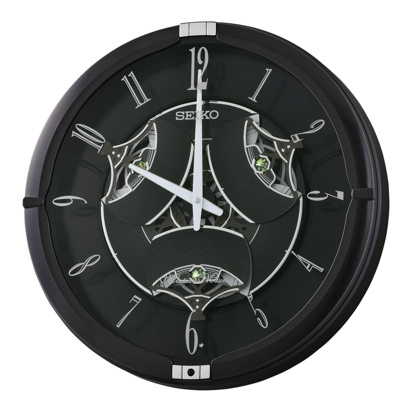 Seiko QXM621KRH “Onyx” Melodies in Motion Dancing Dial Musical Wall Clock with 40 Songs