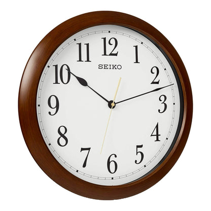 Seiko QXA598BLH "16-Inch Woodgrain" Large Wall Clock with Silent Sweep Second Hand
