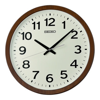 Seiko QXA799BRH "Ukan" Large Luminous Wall Clock with Easy-To-Read Numerals & Silent Sweep Second Hand