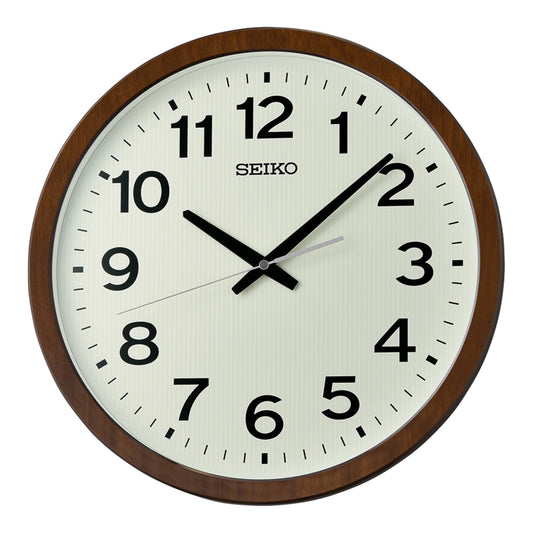 Seiko QXA799BRH "Ukan" Large Luminous Wall Clock with Easy-To-Read Numerals & Silent Sweep Second Hand