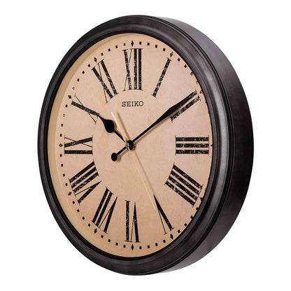Seiko QXA771JLH "Ivory Antiqued" Large Splash-Resistant Indoor & Outdoor Wall Clock
