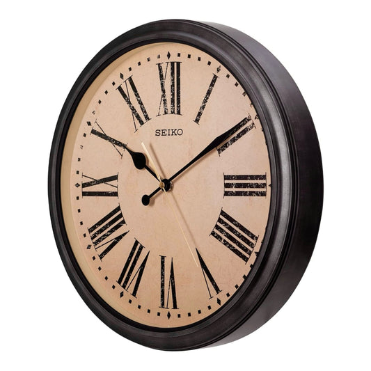 Seiko QXA771JLH "Ivory Antiqued" Large Splash-Resistant Indoor & Outdoor Wall Clock