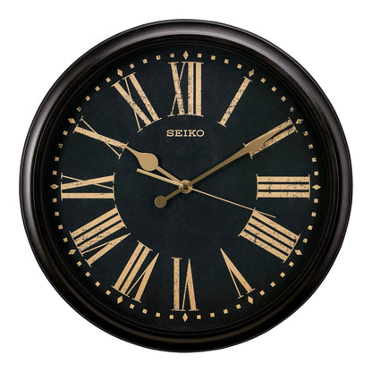 Seiko QXA771KLH "Black Antiqued" Large Splash-Resistant Indoor & Outdoor Wall Clock