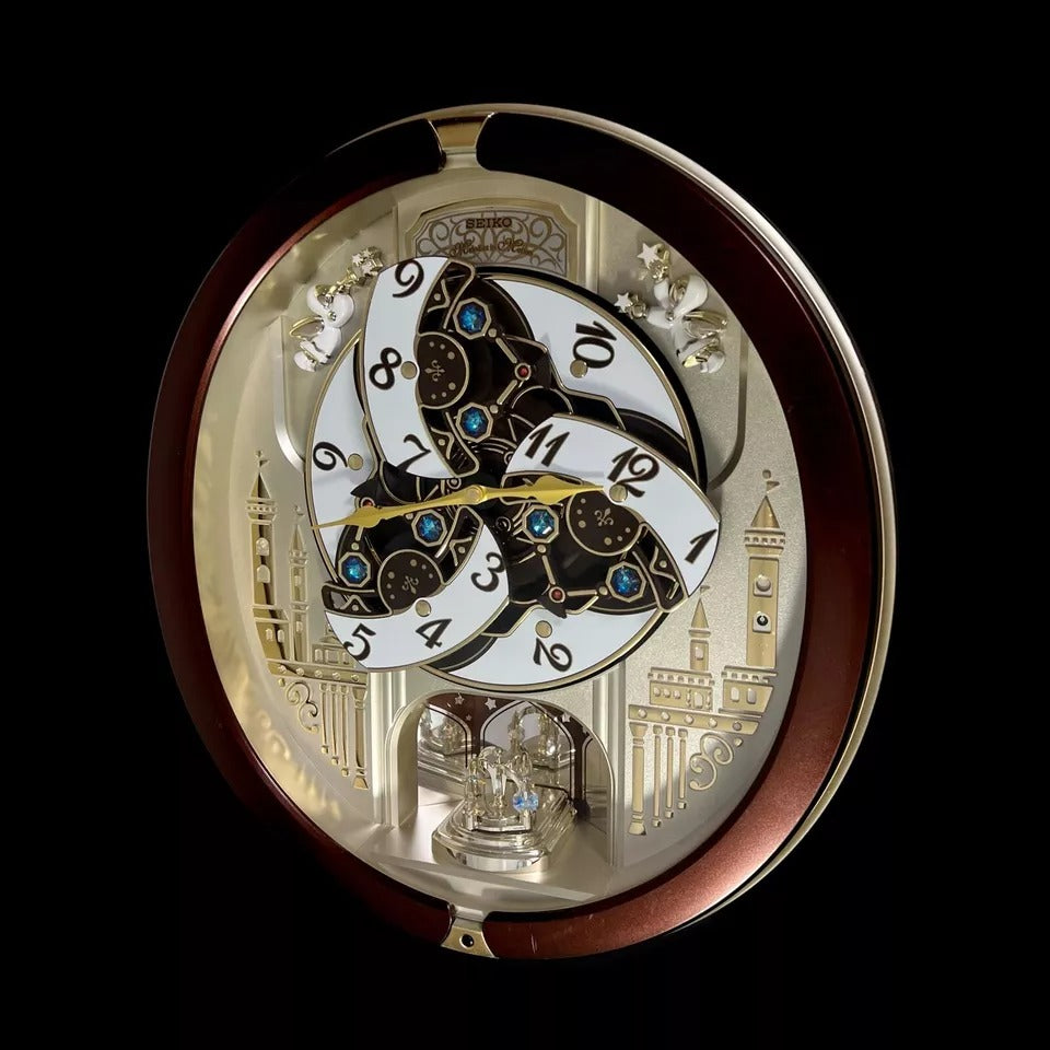 Seiko QXM491BRH "2013 Special Collector's Edition" Melodies in Motion Dancing Dial Musical Wall Clock with '70s Pop Music