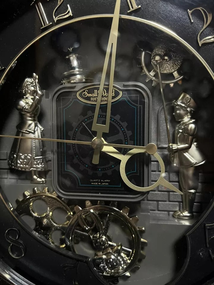 Rhythm "Small World Workings" Magic Motion Musical Mantel & Alarm Clock from Japan with Animated Dial - 4RE541RH02